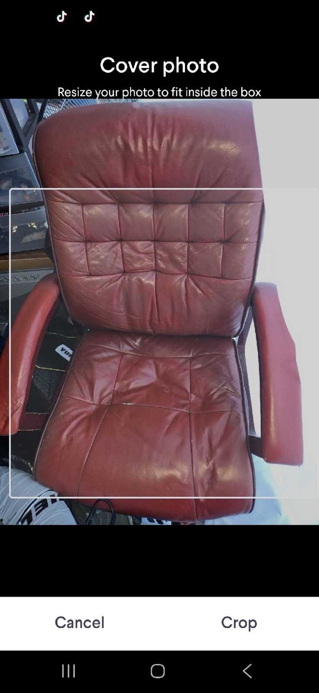 Burgundy Leather Office Chair - photo 2
