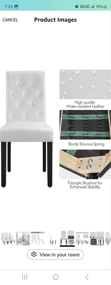 Yaheetech 4 Dining Chairs with Leather Seat - photo 3