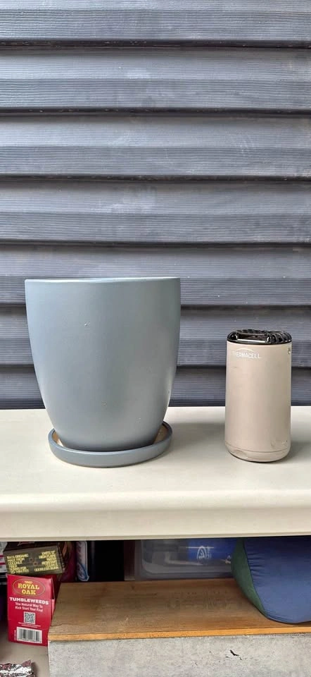 Blue Planter with Saucer