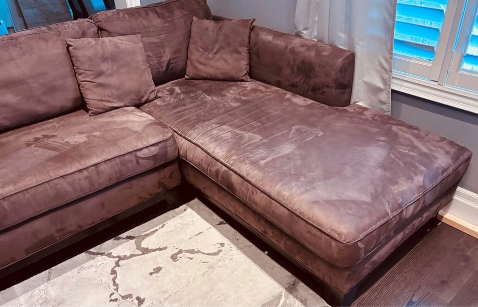 BROWN MICROFIBRE SECTIONAL WITH CHAISE - photo 2