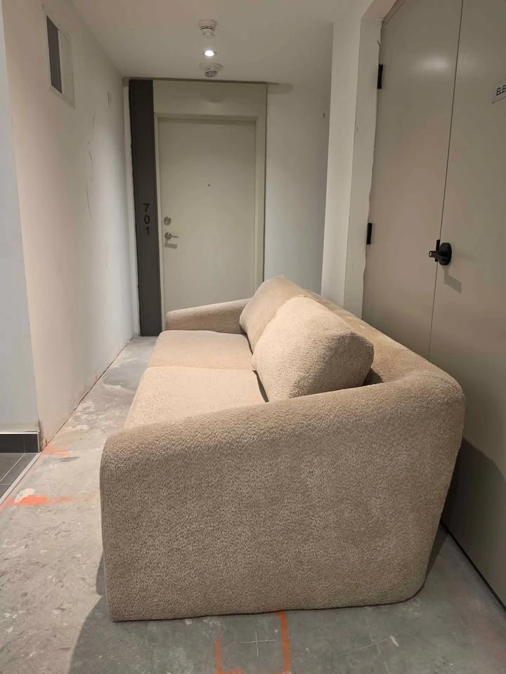 Beige Bouclé Sofa - photo 2