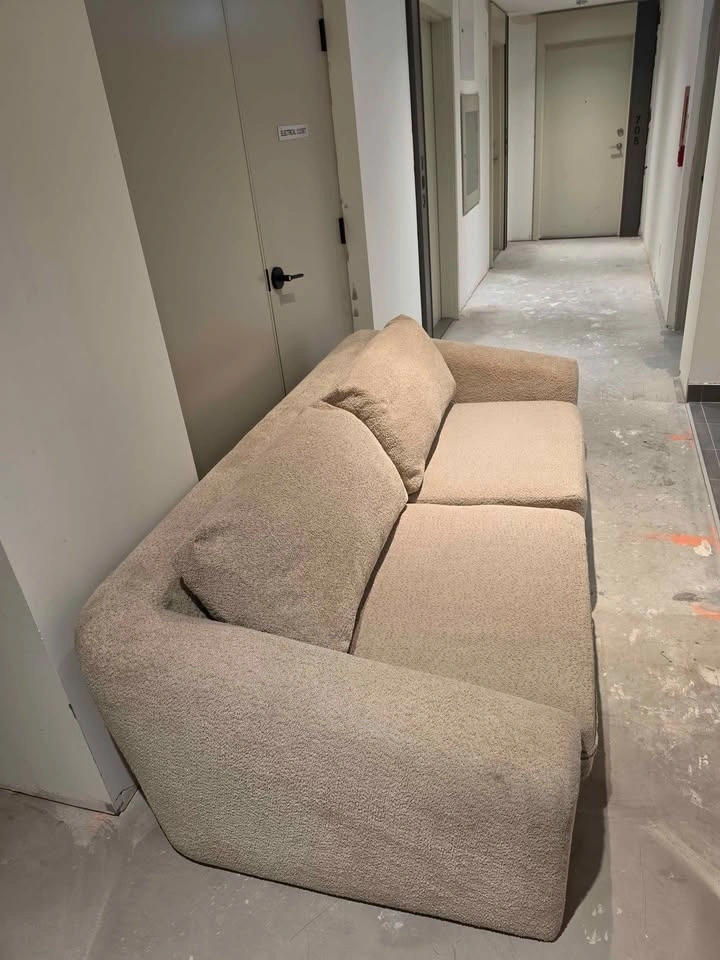 Beige Bouclé Sofa - photo 3