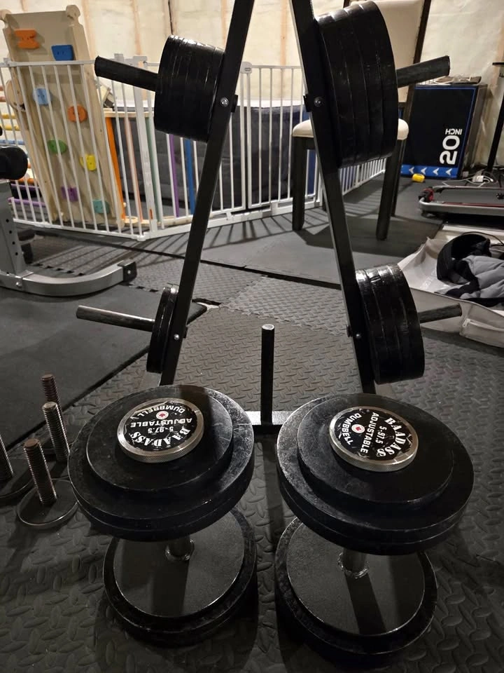 Adjustable Dumbbell Set with Rack