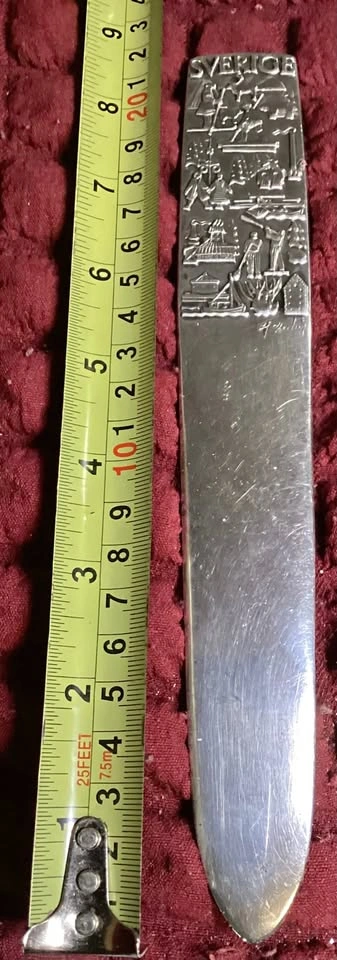 Vintage Swedish Nickel Silver Letter Opener/Page turner
