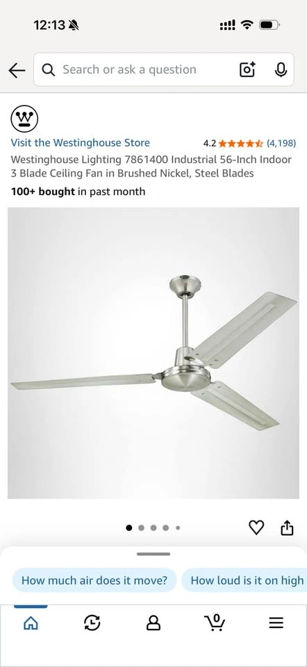 Westinghouse Industrial 56-Inch 3-Blade Ceiling Fan (7861400) - photo 3