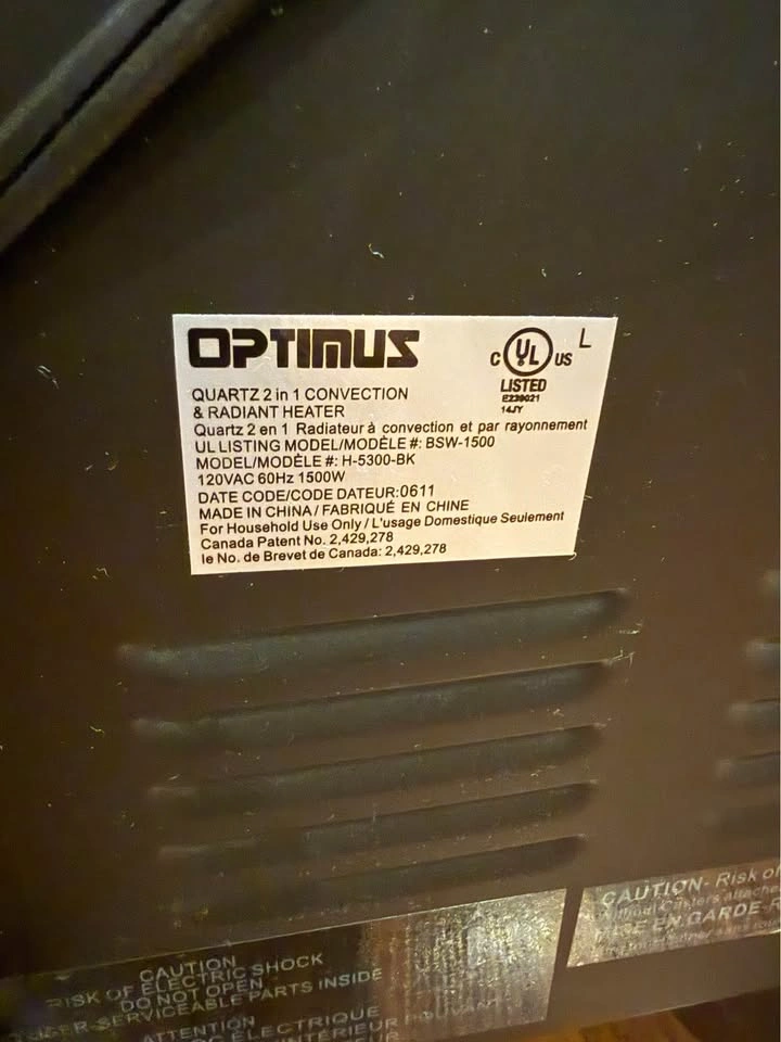 Optimus 1500W Quartz Convection & Radiant Space Heater - photo 3
