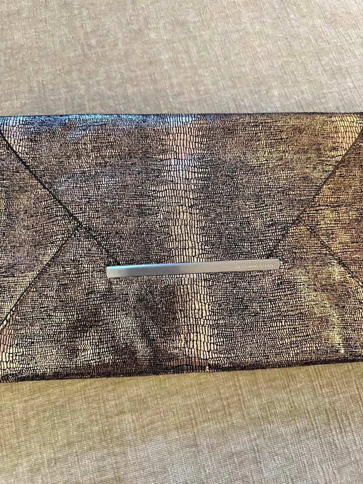 BCBGMAXAZRIA Metallic Envelope Clutch