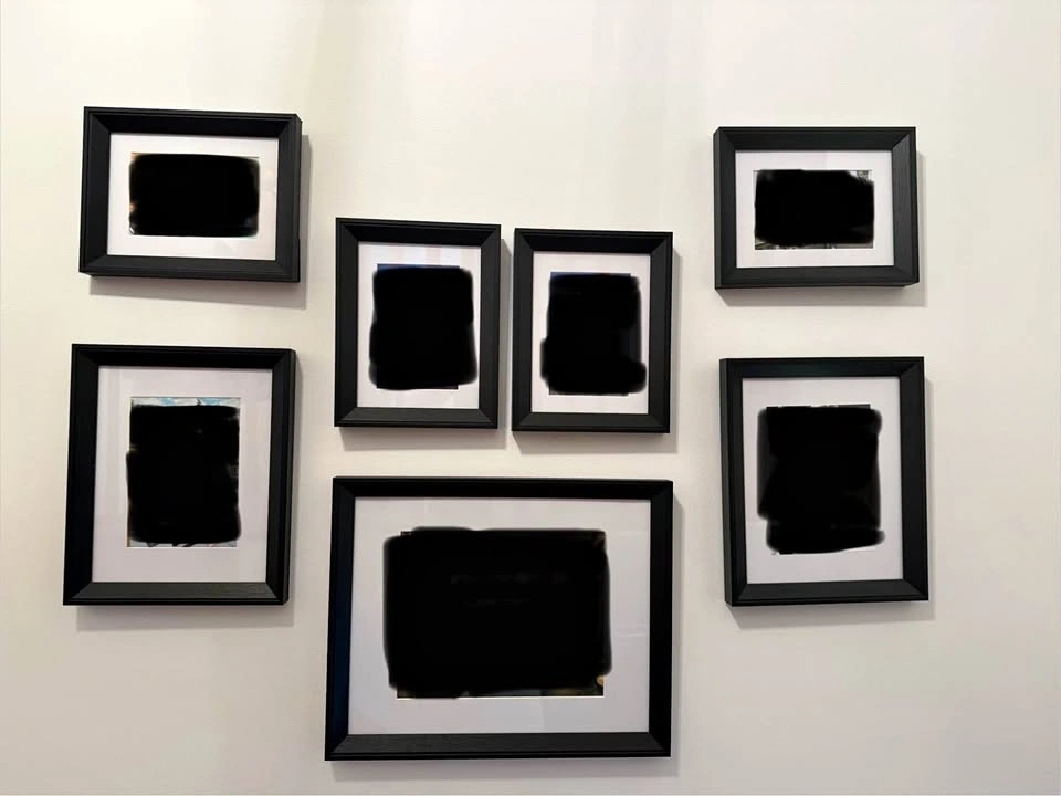 7-Piece Black Gallery Wall Picture Frame Set with White Mats