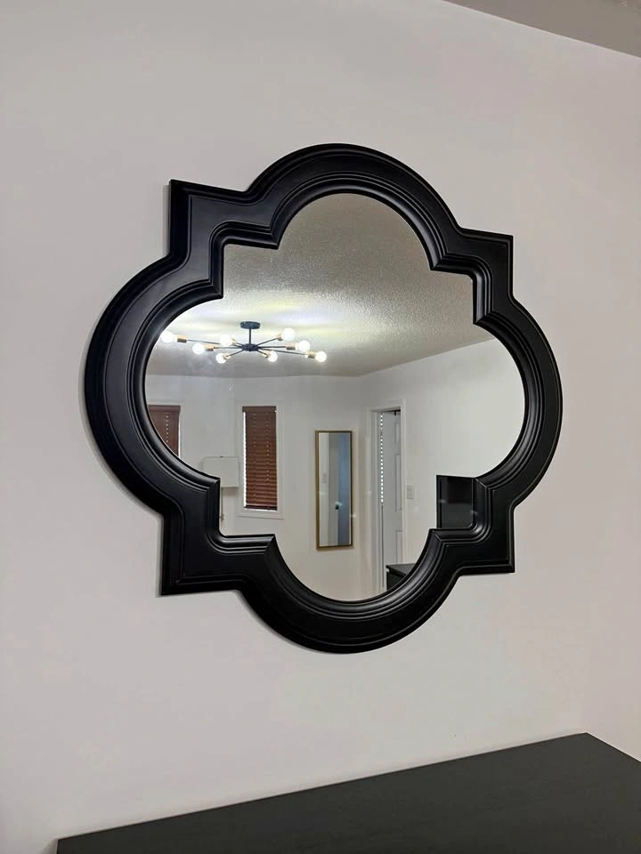 Black Quatrefoil Decorative Wall Mirror