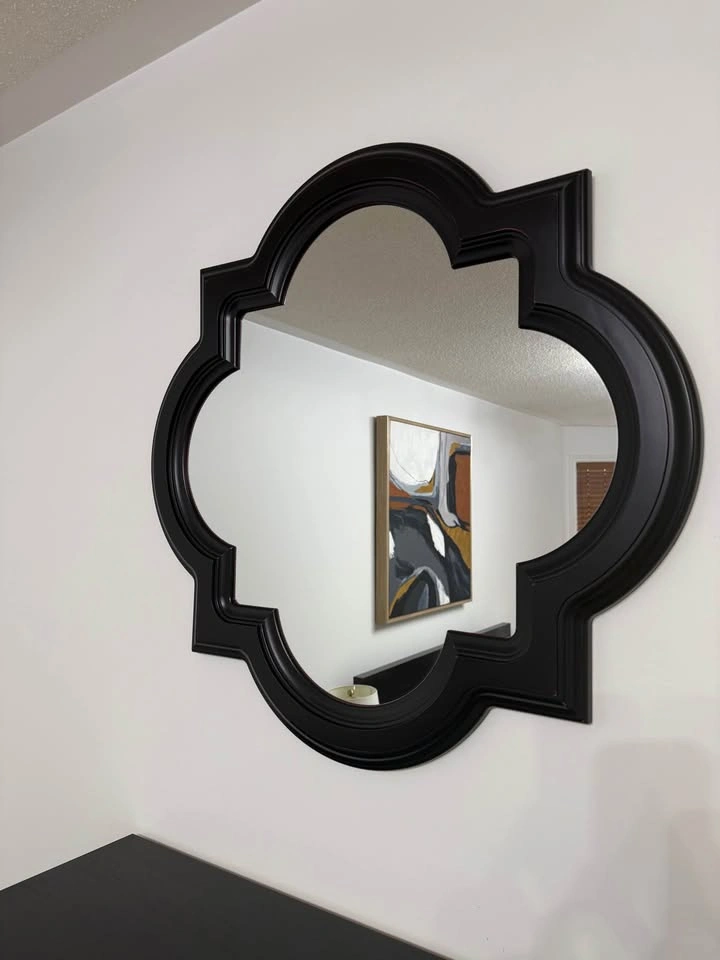 Black Quatrefoil Decorative Wall Mirror - photo 2