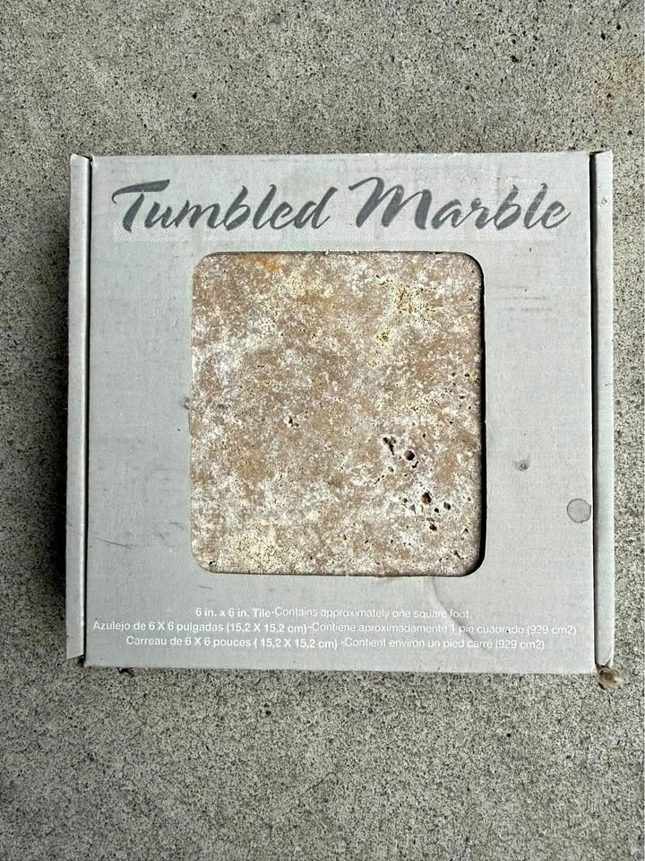 37 sq ft Tumbled Marble Tile – Natural Stone 6x6