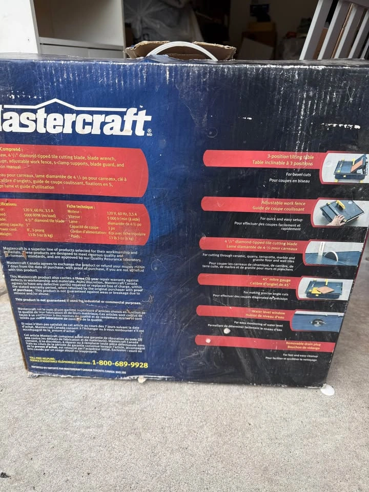Mastercraft Wet Tile Saw - photo 2