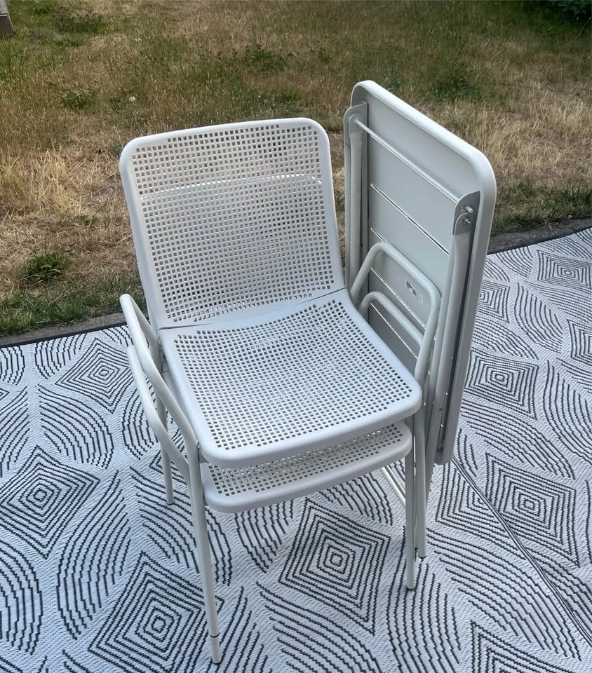(can deliver) 2 IKEA Armchairs + Collapsible Table – Patio Set ( - photo 4