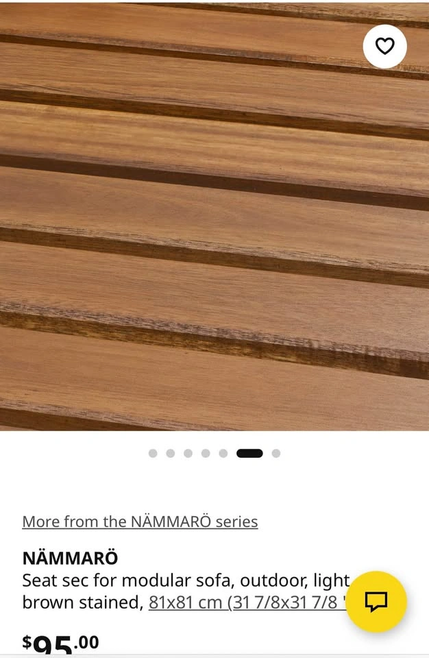 BNIB IKEA Outdoor Modular Sofa Corner Seat Section - photo 5