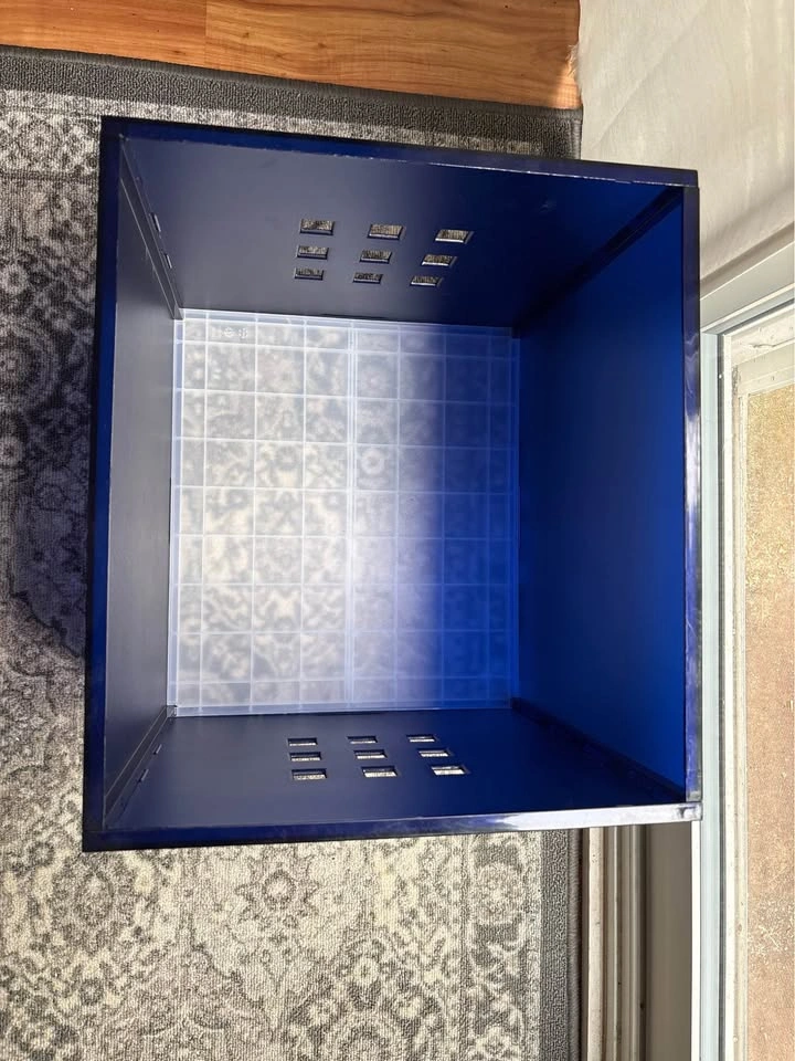 Retro IKEA Translucent Blue Plexiglass Record Crate - photo 2