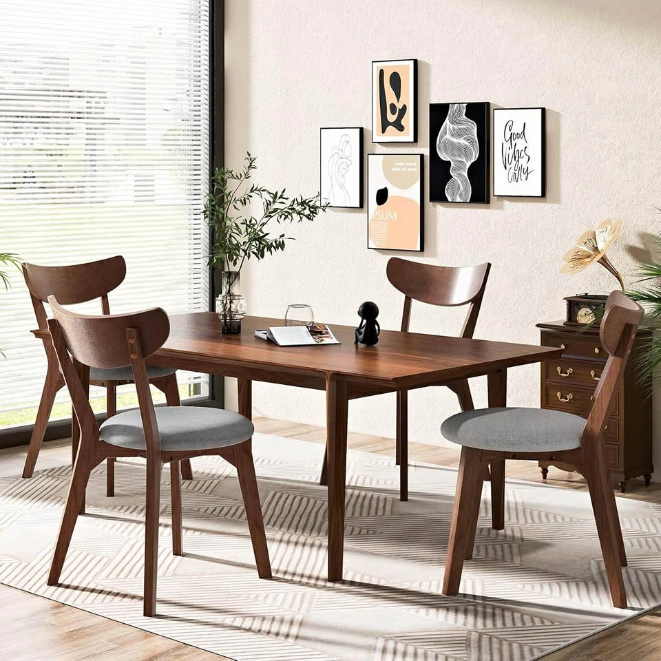 COSTWAY 4-Piece Mid-Century Modern Dining Chairs Set