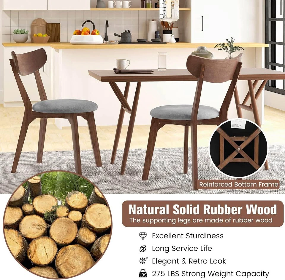 COSTWAY 4-Piece Mid-Century Modern Dining Chairs Set - photo 3