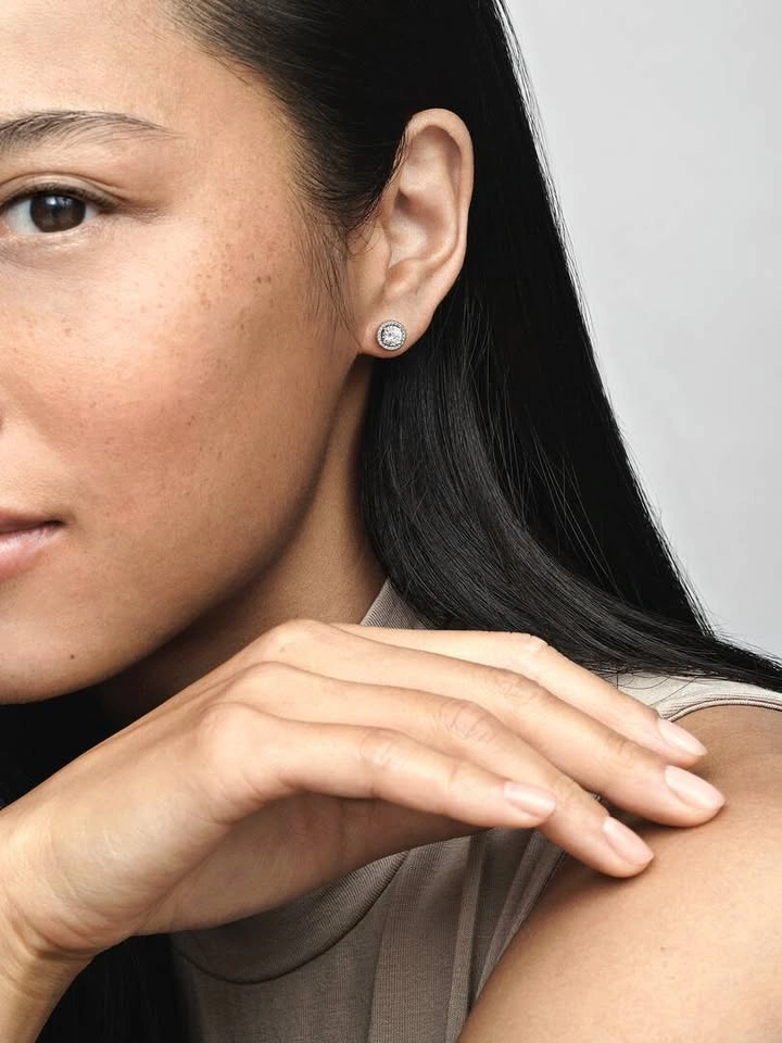 Pandora Round Sparkle Stud Earrings - photo 4