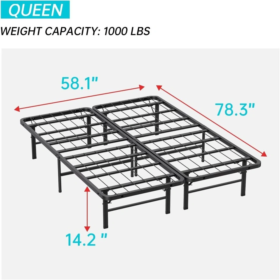 Foldable Queen Metal Bed Frame – Queen Size Steel Support - photo 2