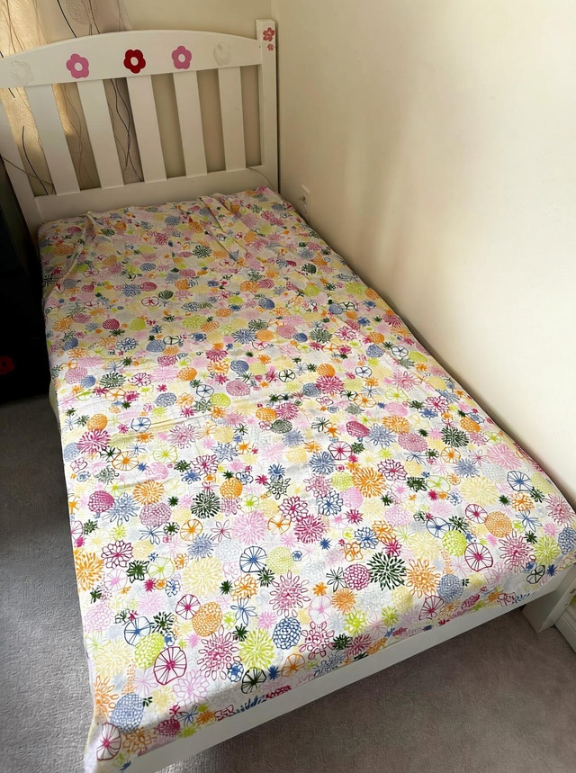 Twin Bed Frame with Mattress – Good Condition