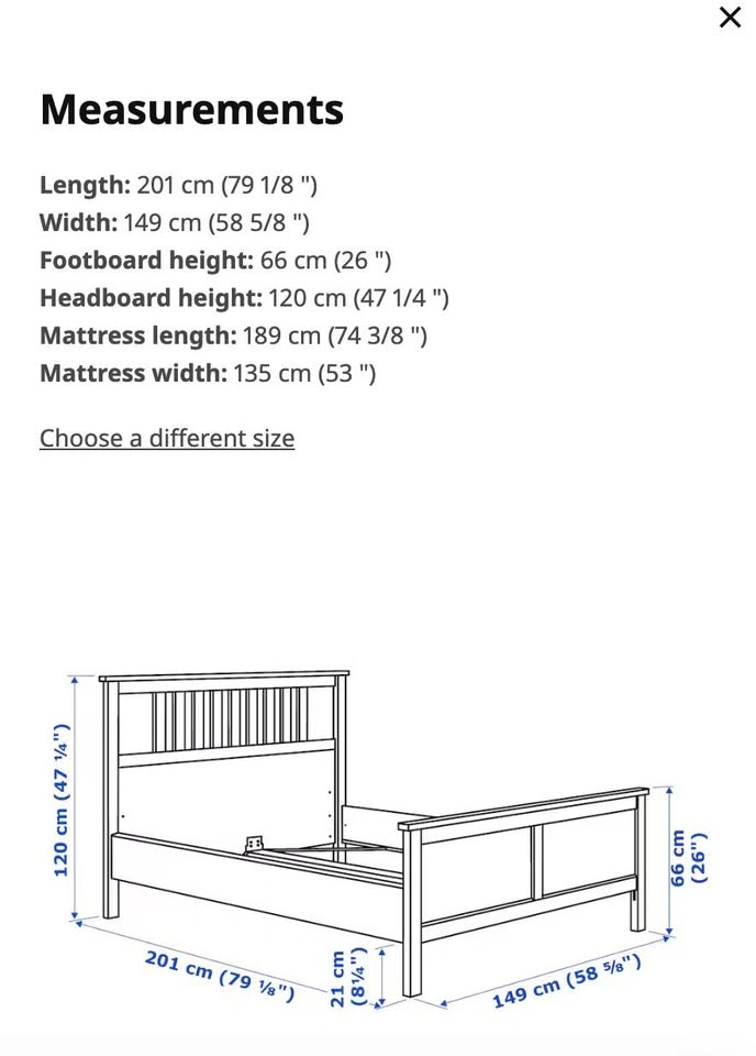 IKEA HEMNES Bed Frame and Mattress - photo 3