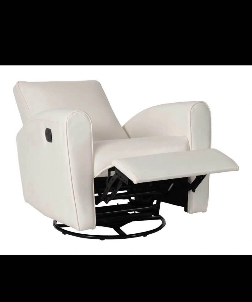 CorLiving Marin Swivel Glider Recliner in Faux Leather - White - photo 2