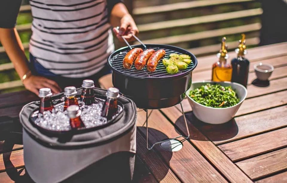 Portable Charcoal BBQ Grill Outdoor Camping Barbecue Tools with
