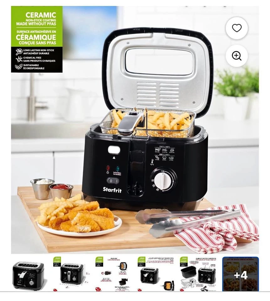Starfrit 2.5L Oil Fryer with Removable Ceramic Bowl