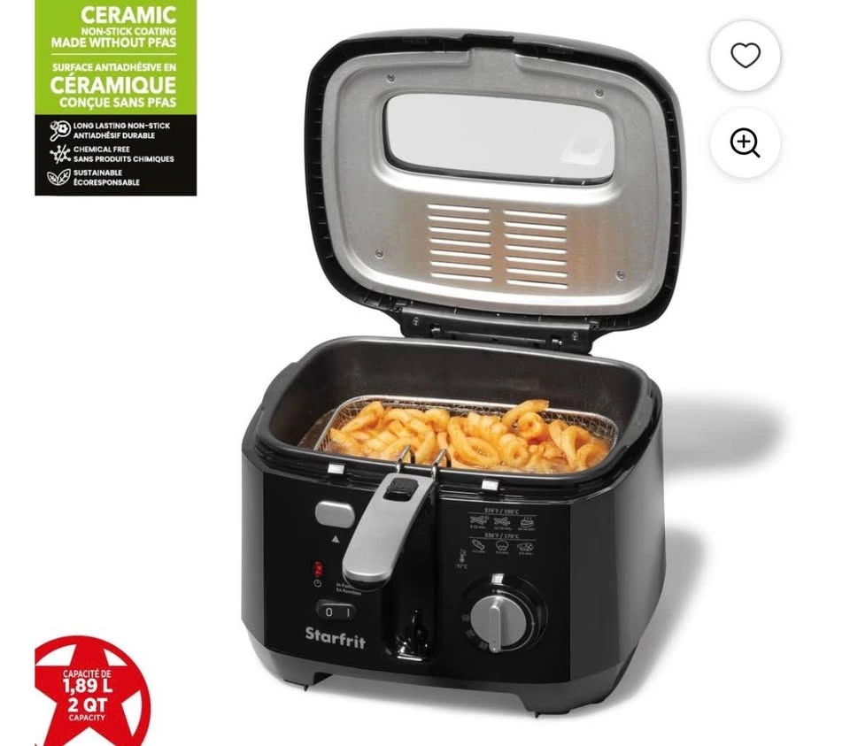 Starfrit 2.5L Oil Fryer with Removable Ceramic Bowl - photo 2