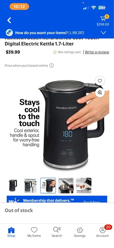 Hamilton Beach Refurbished Cool-Touch Digital Electric Kettle 1. - photo 3