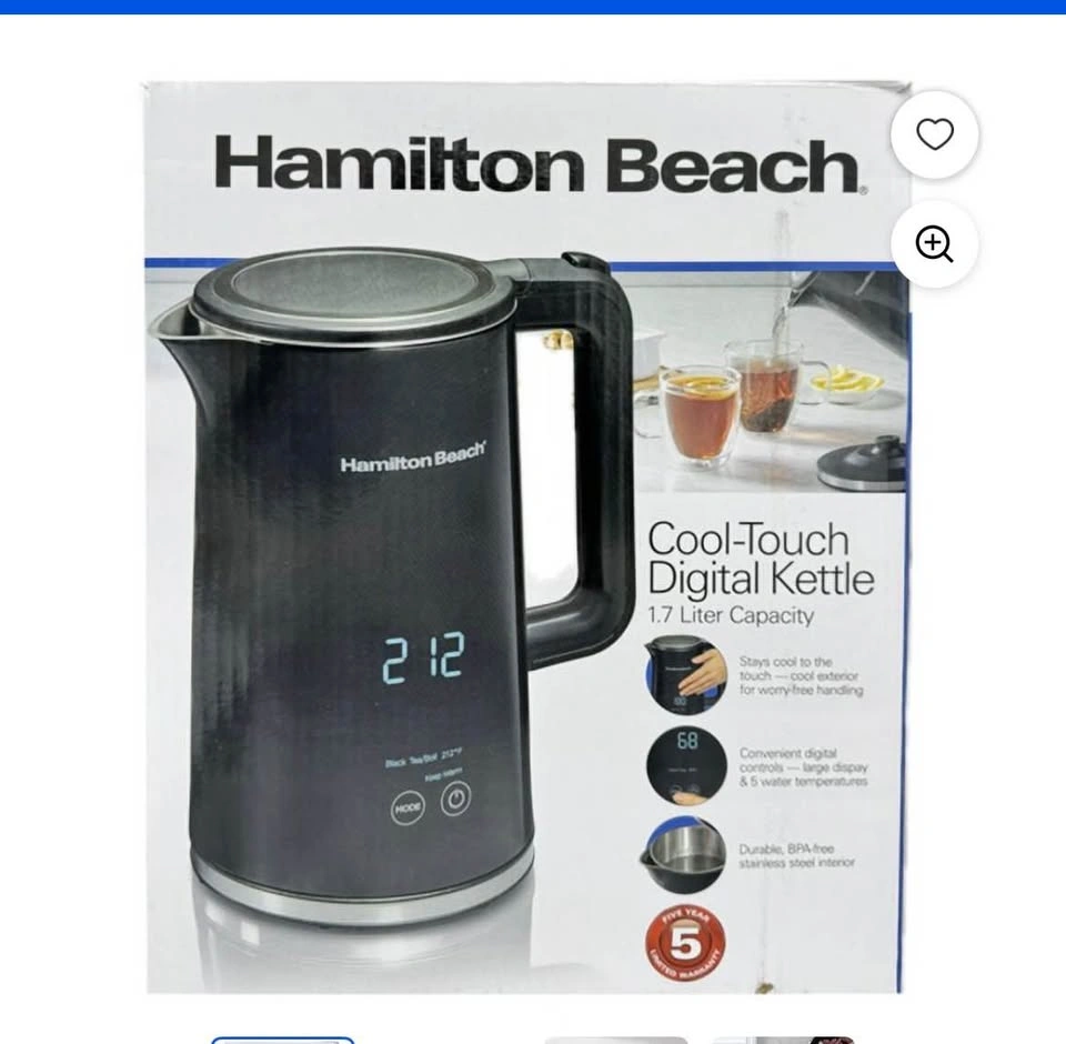 Hamilton Beach Refurbished Cool-Touch Digital Electric Kettle 1. - photo 5