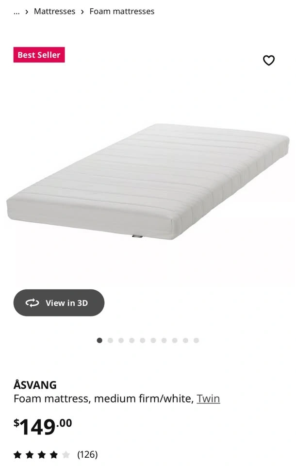 Zinus Twin Bed frame with Ikea twin mattress - photo 4