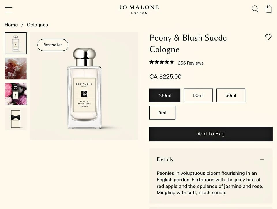 Jo Malone 100ml Perfume