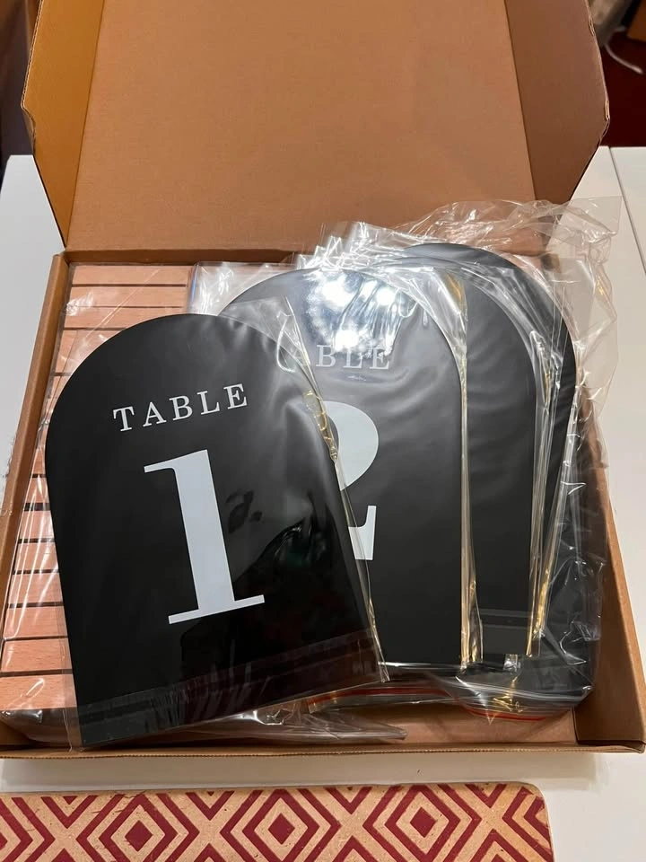 NEW Table Numbers 1 to 30 with Stands (Black Acrylic with White - photo 4