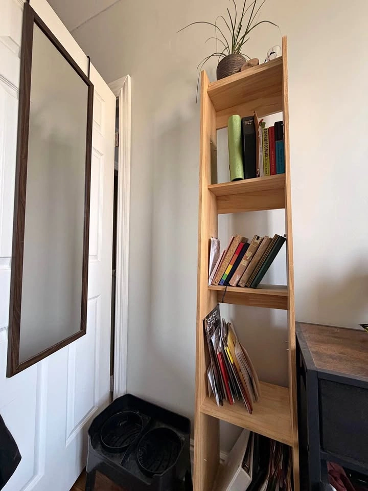 4 tier wooden bookshelf