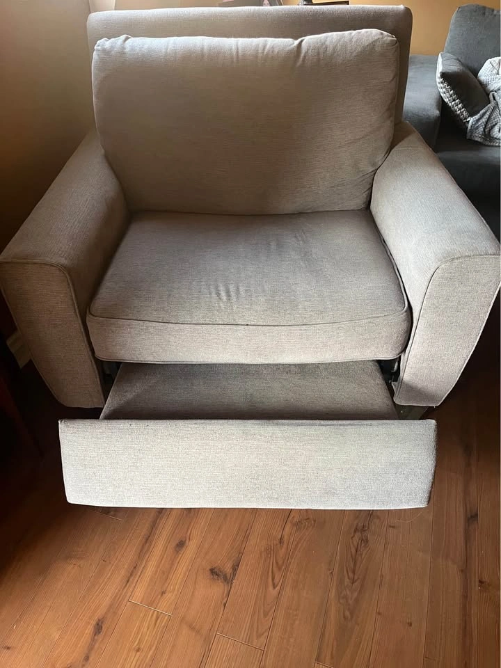 Grey Fabric Electric Recliner with USB Port - photo 2