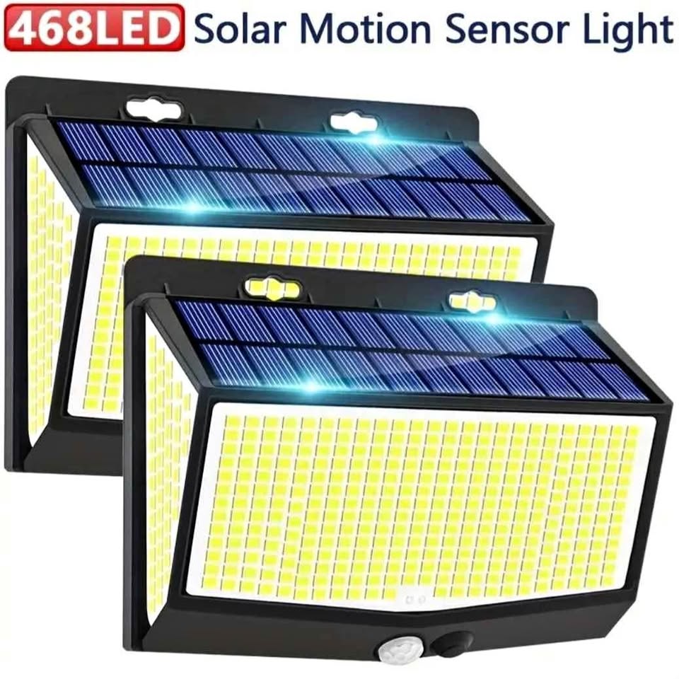 Set of 2 Solar Powered 468 LED Motion Sensor Lights