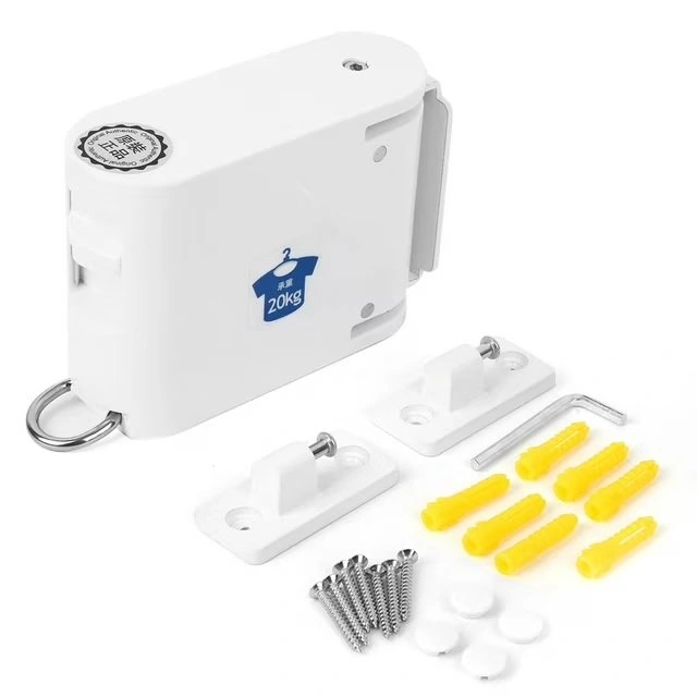 Retractable Wall Hanging Clothes Drying Rack (White) - photo 2