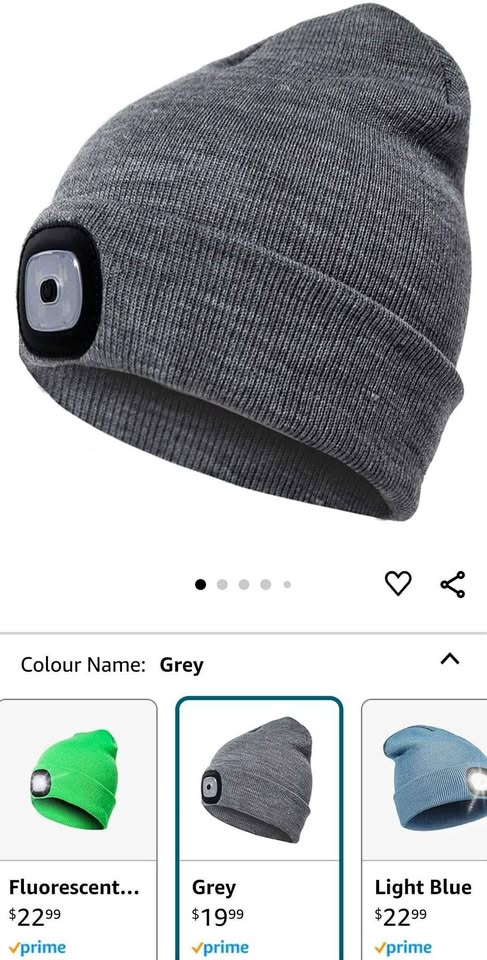 Beanie Hat With 4 LED Light Headlamps