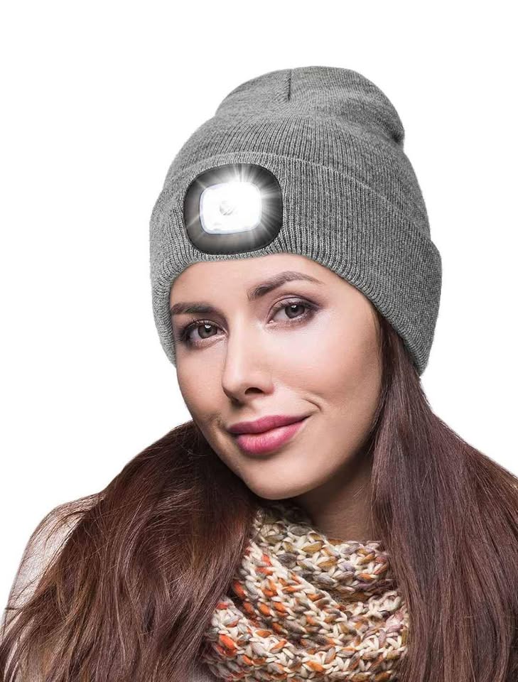 Beanie Hat With 4 LED Light Headlamps - photo 2