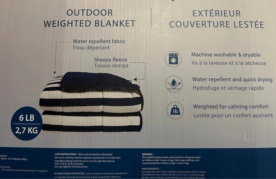 New 6lb Weighted Blanket Water Repellent Outdoor - photo 2