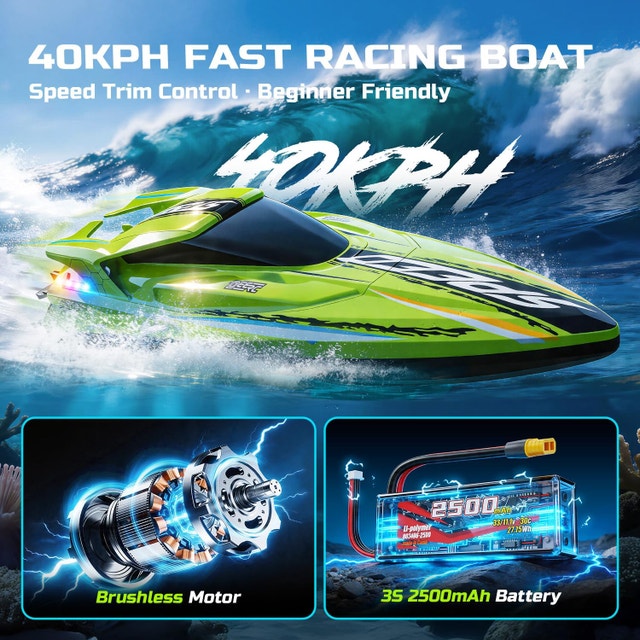 19" Brushless RC Boat 40+ KPH Self-Righting Remote Control Boat - photo 2