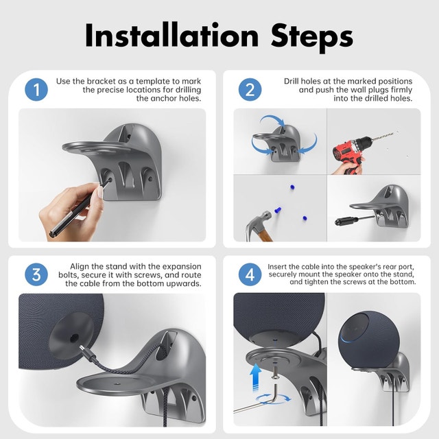 Wall Mount for Echo Studio 2025 Aluminum Space-Saving Bracket - photo 3