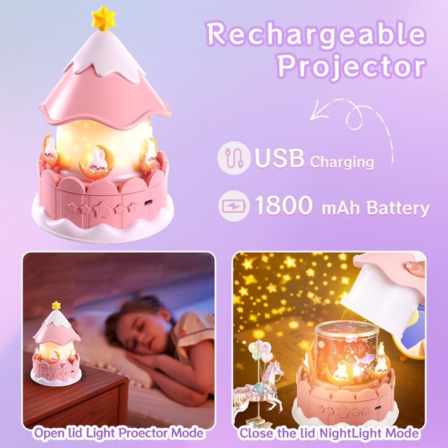Kids Star Projector Night Light with 21 Films 360° Rotation - photo 5