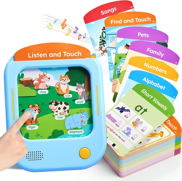 Kids Learning Tablet 156-Page Tap-to-Read Flash Cards Montessori