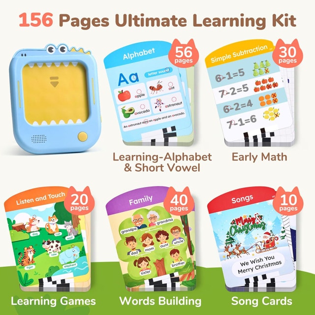 Kids Learning Tablet 156-Page Tap-to-Read Flash Cards Montessori - photo 3