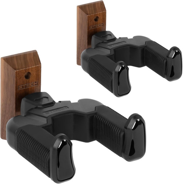 Gravity Wall Guitar Mount Auto-Locking Walnut Base