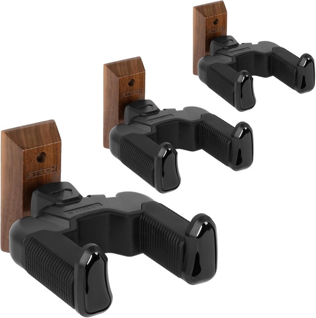Gravity Wall Guitar Mount Auto-Locking Walnut Base for Acoustic