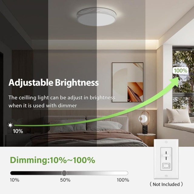Modern Dimmable LED Ceiling Light 5CCT Flush Mount 11.8 White - photo 2