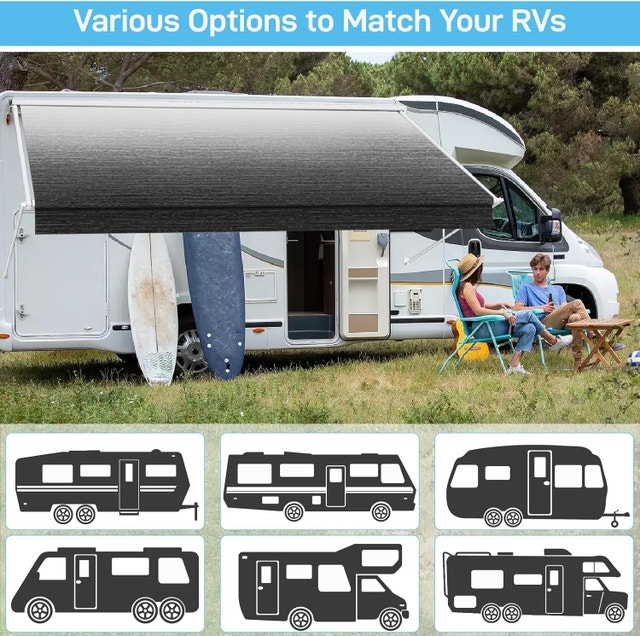 12' Heavy Duty RV Awning Replacement Fabric 11'2" 19.5oz - photo 3